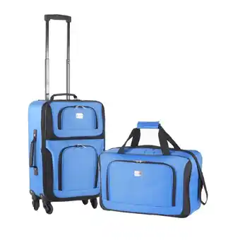Tottus Set x2 maleta de mano + bolso azul 360 oferta