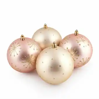 Tottus Set x4 colgante bola champagne rosa 10 cm oferta