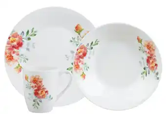 Tottus Jgo vajilla 12 pzas split decal flowers oferta