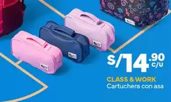 Plaza Vea CLASS & WORK Cartuchera con asa oferta