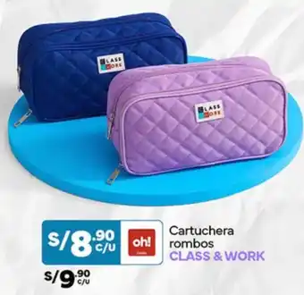 Plaza Vea Cartuchera rombos CLASS & WORK oferta