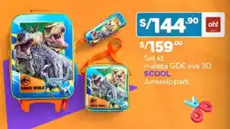 Plaza Vea Set kt maleta GDE eva 3D SCOOL Jurassic park oferta