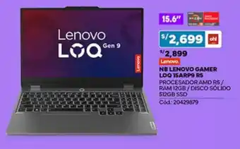 Plaza Vea Lenovo gamer LOQ 15ARP9 R5 oferta