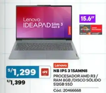 Plaza Vea Lenovo NB IPS 315AMN8 oferta