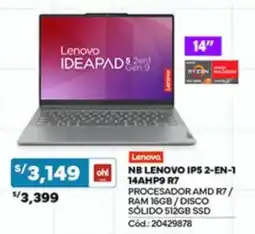 Plaza Vea Lenovo IP5 2-EN-1 14AHP9 R7 oferta