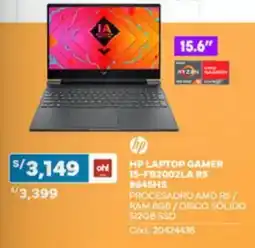 Plaza Vea Hp laptop gamer 15-FB2002LA RS 8645HS oferta