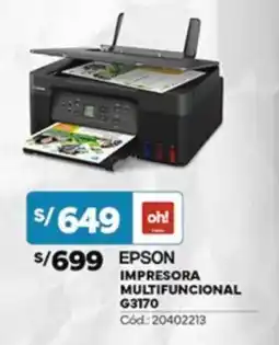 Plaza Vea Epson impresora multifuncional G3170 oferta