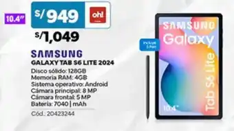 Plaza Vea Samsung Galaxy Tab S6 Lite 2024 oferta