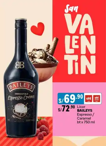 Plaza Vea Licor BAILEYS Espresso / Caramel bt oferta