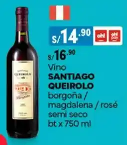 Plaza Vea Vino SANTIAGO QUEIROLO borgoña / magdalena / rosé semi seco bt oferta