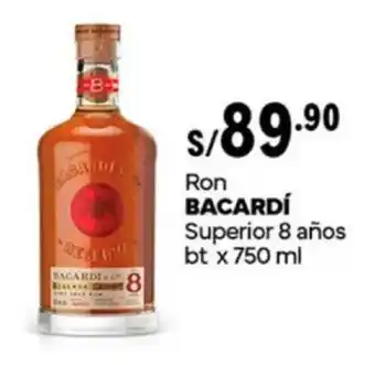 Plaza Vea Ron BACARDÍ Superior 8 años bt oferta