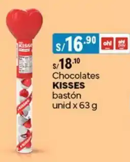 Plaza Vea Chocolates KISSES bastón oferta