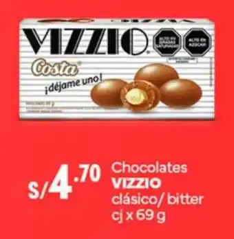 Plaza Vea Chocolates VIZZIO clásico / bitter cj oferta