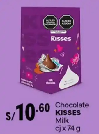 Plaza Vea Chocolate KISSES Milk cj oferta