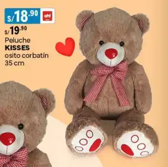 Plaza Vea Peluche KISSES osito corbatín oferta