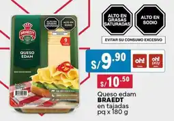 Plaza Vea Queso edam BRAEDT en tajadas pq oferta