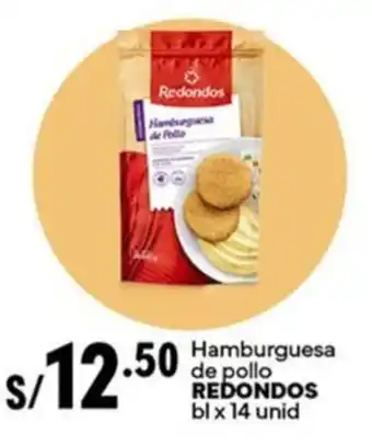 Plaza Vea Hamburguesa de pollo REDONDOS oferta