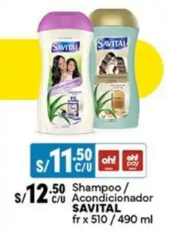 Plaza Vea Shampoo / Acondicionador SAVITAL oferta