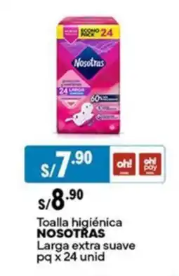 Plaza Vea Toalla higiénica NOSOTRAS Larga extra suave oferta