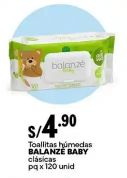 Plaza Vea Toallitas húmedas BALANZE BABY clásicas oferta