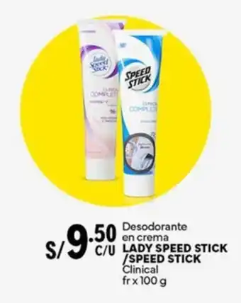 Plaza Vea Desodorante en crema LADY SPEED STICK / SPEED STICK Clinical oferta