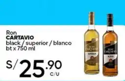 Plaza Vea Ron CARTAVIO black / superior / blanco oferta