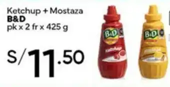 Plaza Vea Ketchup + Mostaza B&D oferta