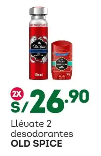 Tottus Llévate 2 desodorantes OLD SPICE oferta