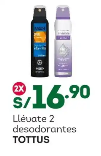 Tottus Llévate 2 desodorantes TOTTUS oferta