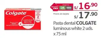 Tottus Pasta dental COLGATE luminous white oferta