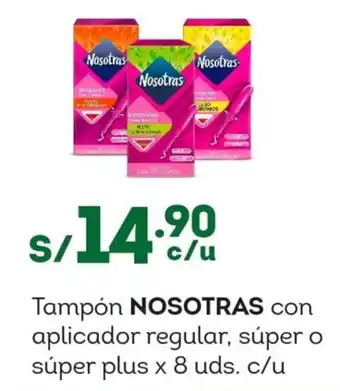 Tottus Tampón NOSOTRAS con aplicador regular, súper o súper plus oferta