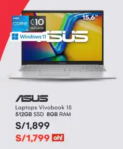 Oechsle ASUS Laptops Vivobook 15 512GB SSD 8GB RAM oferta