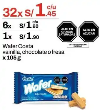 Metro Wafer costa vainilla, chocolate o fresa oferta