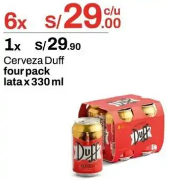 Metro Duff cerveza four pack lata oferta