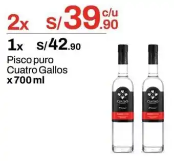 Metro Pisco puro cuatro gallos oferta