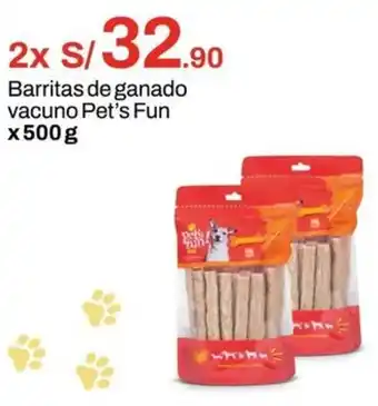 Metro Pet's fun barritas de ganado vacuno oferta