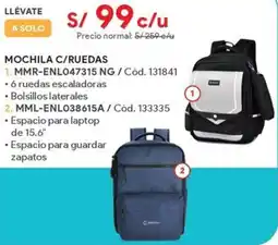 Hiraoka Mochila c/ruedas MMR-ENL047315 NG oferta