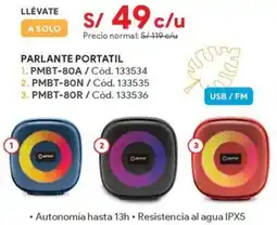 Hiraoka Parlante portatil PMBT-80A oferta