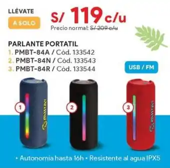 Hiraoka Parlante portatil PMBT-84A oferta