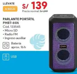 Hiraoka Parlante portátil PMBT-85N oferta