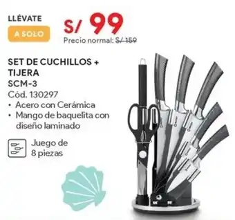 Hiraoka Set de cuchillos + tijera SCM-3 oferta