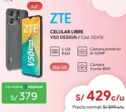 Hiraoka ZTE celular libre V50 DESIGN oferta