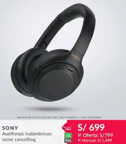 Falabella Sony audífonos inalámbricos noise cancelling oferta