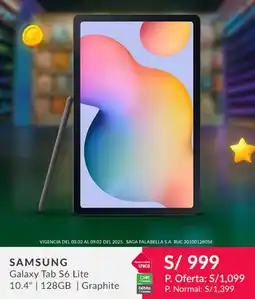 Falabella Samsung galaxy tab S6 lite oferta