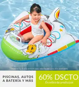 Falabella Piscinas, autos a batería y más oferta