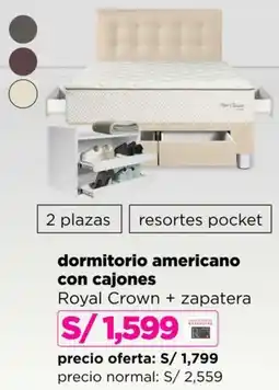 Ripley Dormitorio americano con cajones oferta