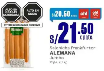 Makro Alemana salchicha frankfurter jumbo oferta