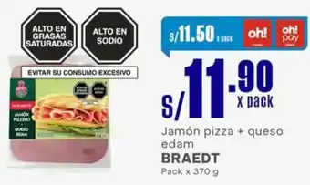 Makro Braedt jamón pizza + queso edam oferta