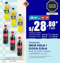 Makro Inca kola / coca cola oferta