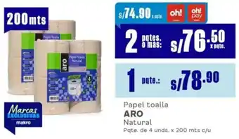 Makro Aro papel toalla natural oferta